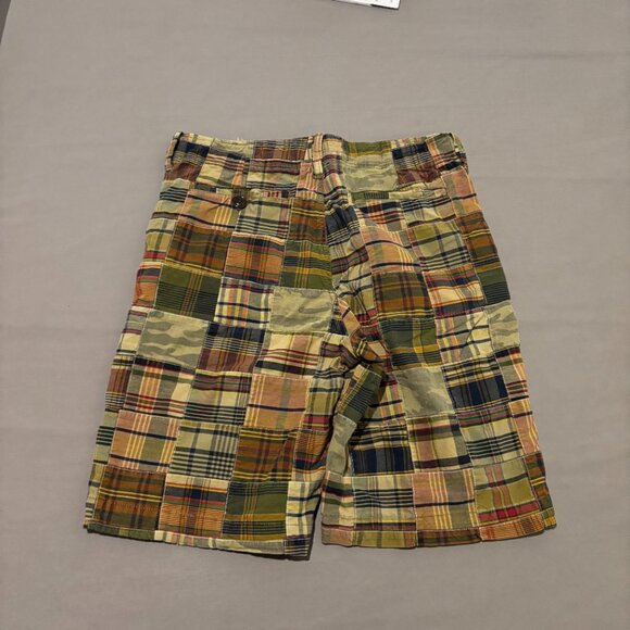 American Eagle Shorts 34 36x10 Beige Patchwork Longer Length Y2K High Rise - Picture 7 of 7